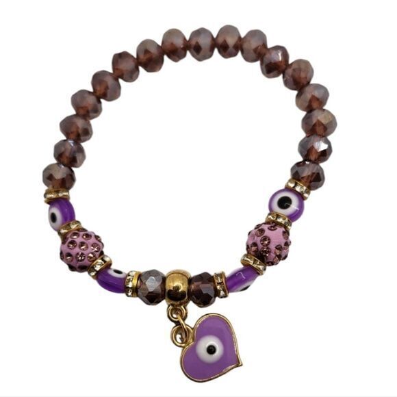 Heart beaded charm‎ bracelet - Picture 1 of 2
